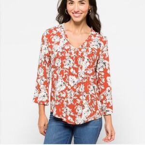 Fun2fun Marley Pleated Floral Top New